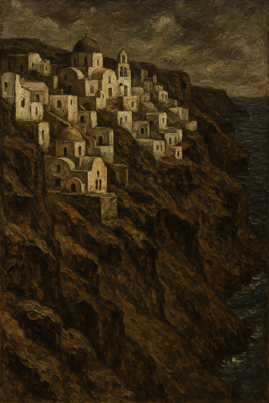 Oia cliffs — Im Geiste Courbets