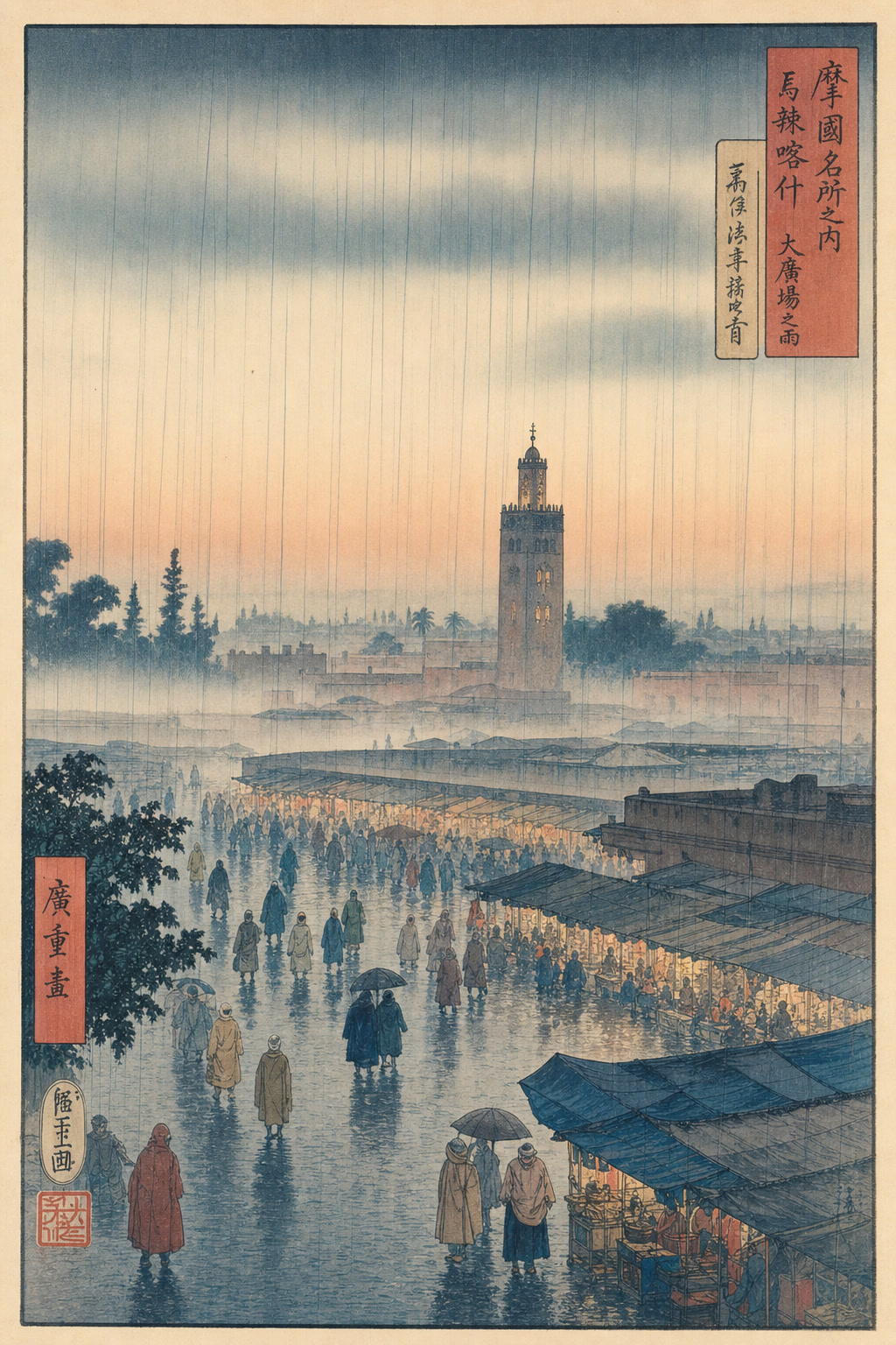 Jemaa el-Fna square — Im Geiste Hiroshiges