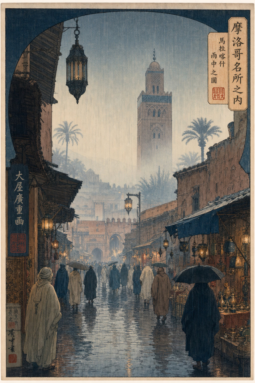 Medina souks — Im Geiste Hiroshiges